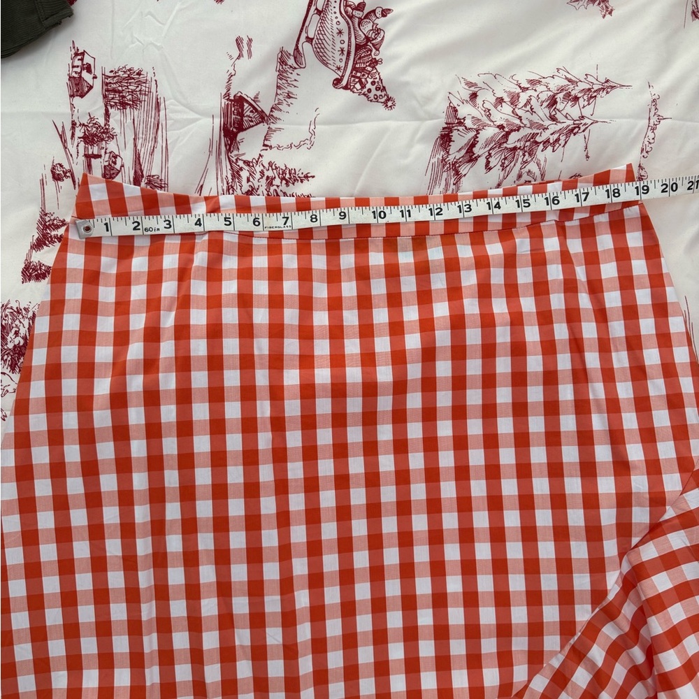 Eloquii Orange Gingham Ruffled Wrap Skirt, 16 - Picture 7 of 7